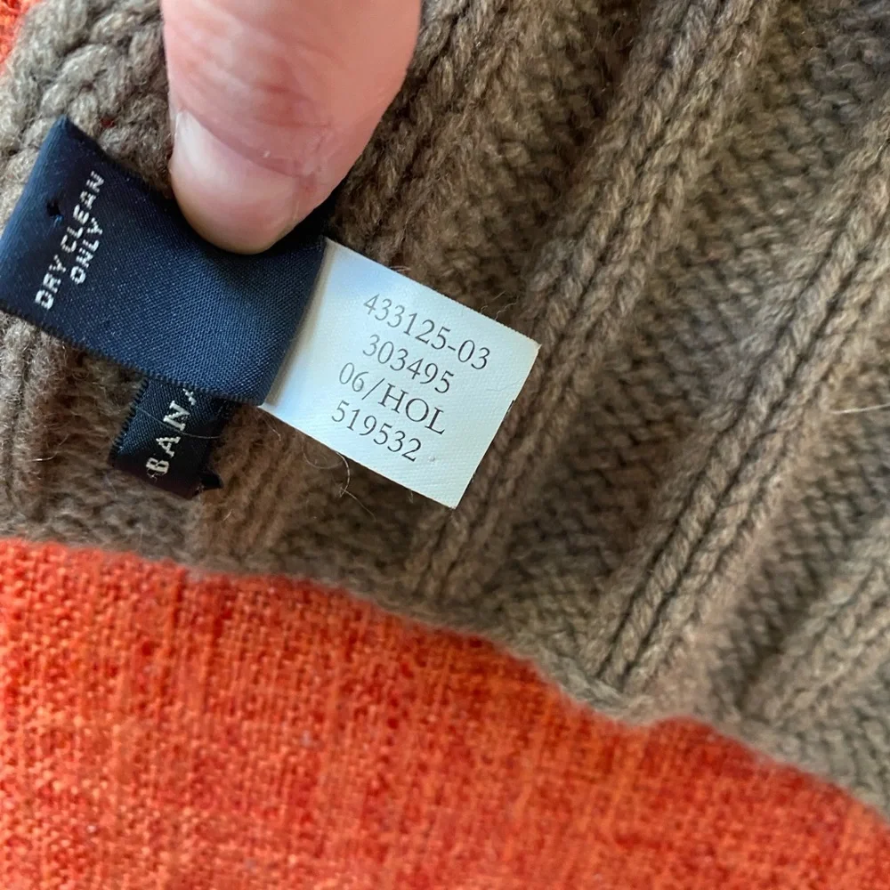 VTG Banana Republic Tan Fisherman style Wool Cashmere Knit Scarf Wrap
